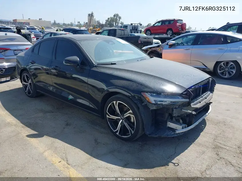 2024 Volvo S60 B5 Core Dark Theme VIN: 7JRL12FK6RG325112 Lot: 45433300