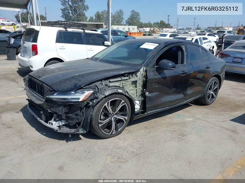 2024 Volvo S60 B5 Core Dark Theme VIN: 7JRL12FK6RG325112 Lot: 45433300