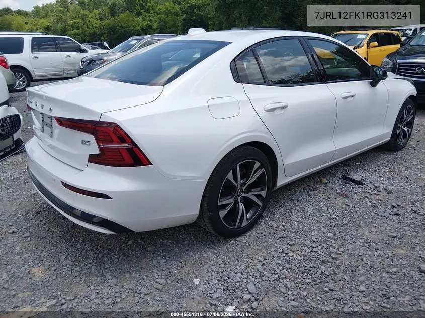 2024 Volvo S60 B5 Core Dark Theme VIN: 7JRL12FK1RG313241 Lot: 45551216