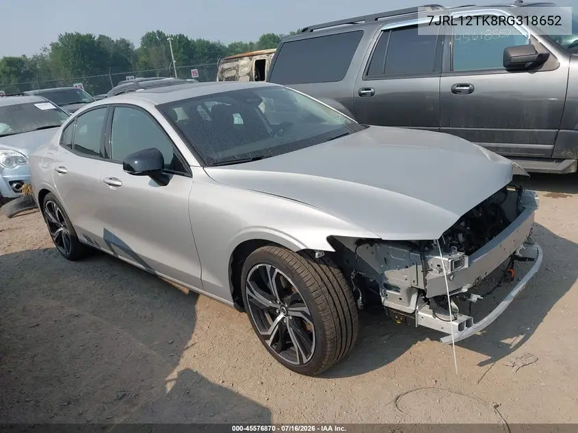 2024 Volvo S60 B5 Core Dark Theme VIN: 7JRL12TK8RG318652 Lot: 45576870