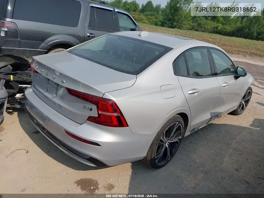 2024 Volvo S60 B5 Core Dark Theme VIN: 7JRL12TK8RG318652 Lot: 45576870