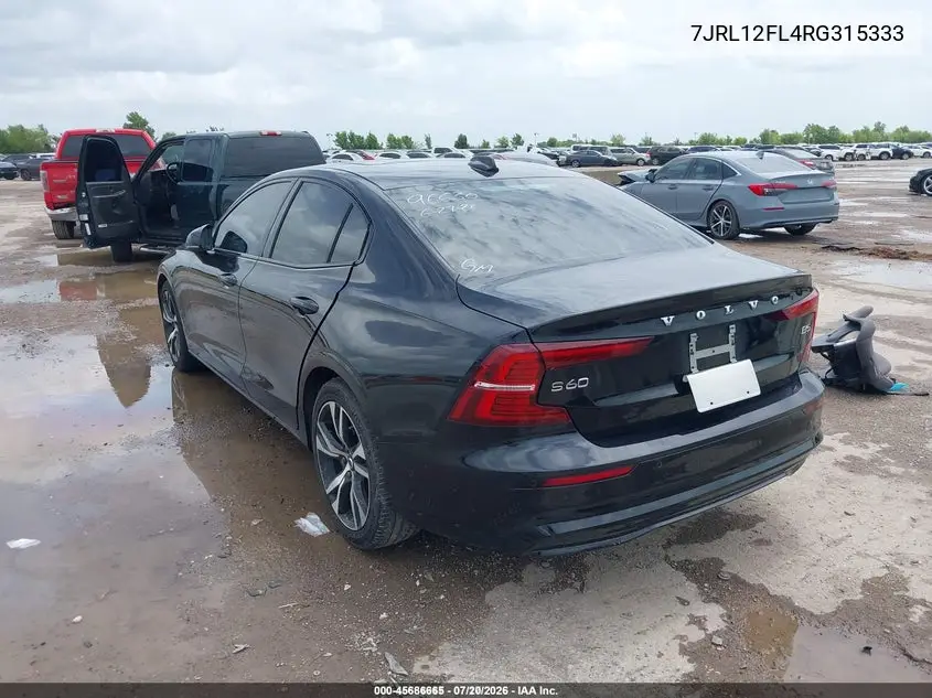 2024 Volvo S60 B5 Plus Dark Theme VIN: 7JRL12FL4RG315333 Lot: 45686665