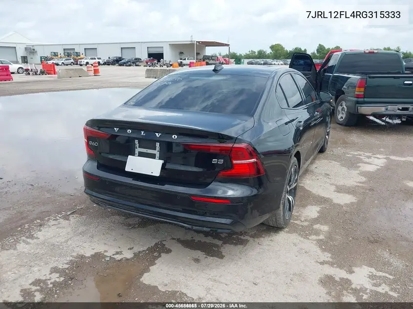 2024 Volvo S60 B5 Plus Dark Theme VIN: 7JRL12FL4RG315333 Lot: 45686665