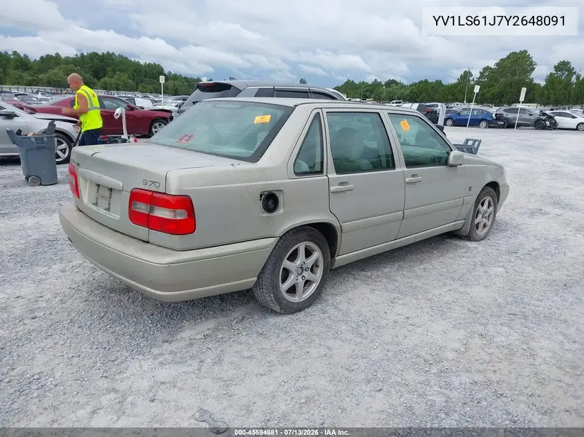 2000 Volvo S70 Se VIN: YV1LS61J7Y2648091 Lot: 45594681