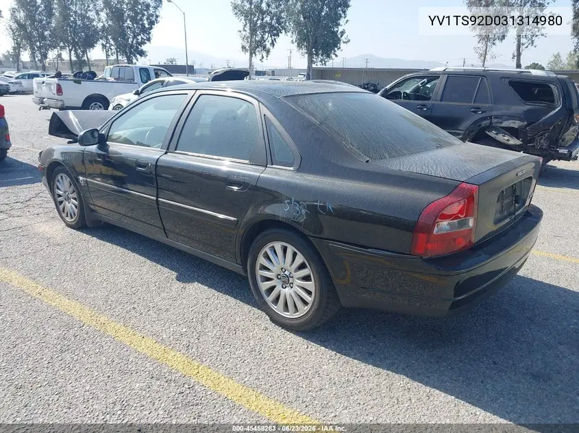 2003 Volvo S80 2.9 VIN: YV1TS92D031314980 Lot: 45458283