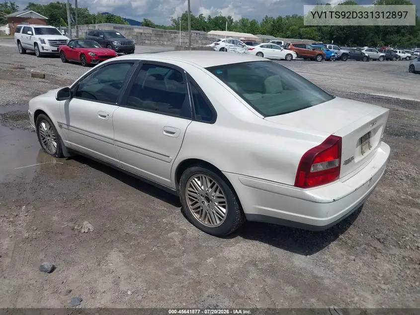 2003 Volvo S80 2.9L VIN: YV1TS92D331312897 Lot: 45641877