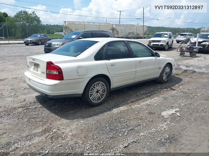 2003 Volvo S80 2.9L VIN: YV1TS92D331312897 Lot: 45641877
