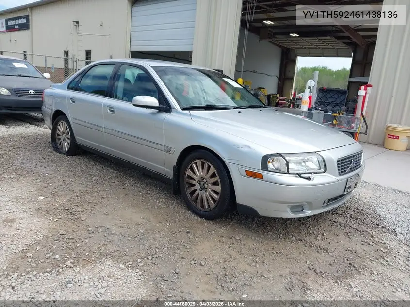 2006 Volvo S80 2.5T VIN: YV1TH592461438136 Lot: 44760029