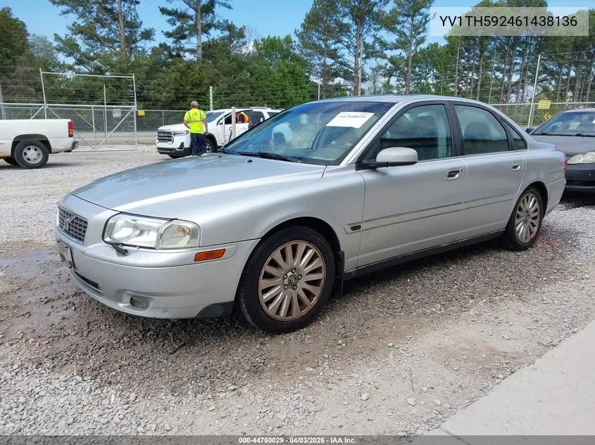 2006 Volvo S80 2.5T VIN: YV1TH592461438136 Lot: 44760029