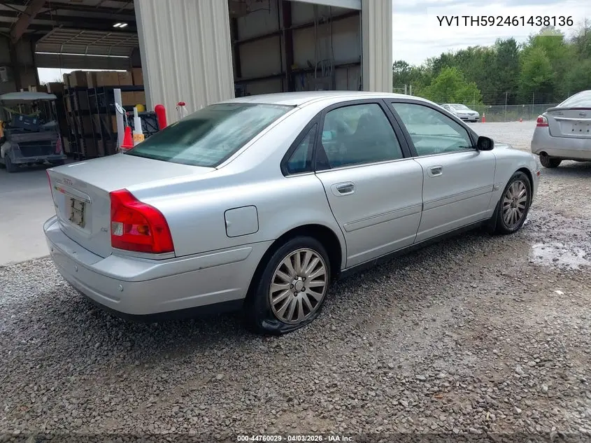 2006 Volvo S80 2.5T VIN: YV1TH592461438136 Lot: 44760029