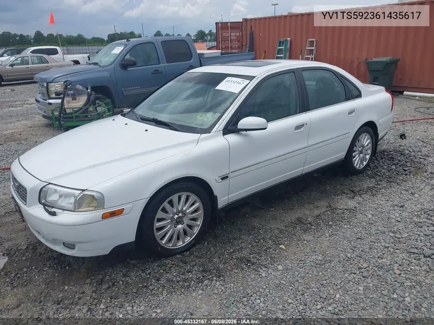 2006 Volvo S80 2.5T VIN: YV1TS592361435617 Lot: 45332167