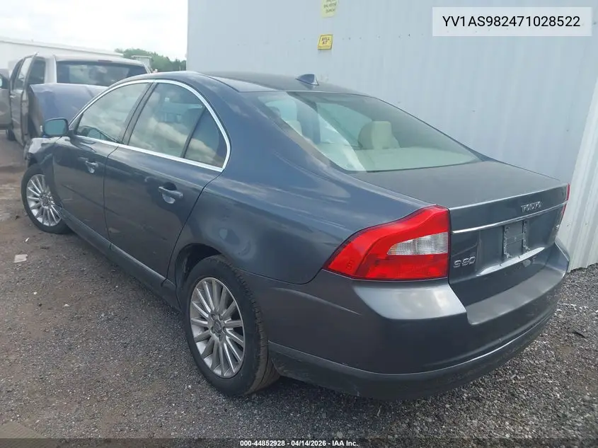2007 Volvo S80 3.2 VIN: YV1AS982471028522 Lot: 44852928