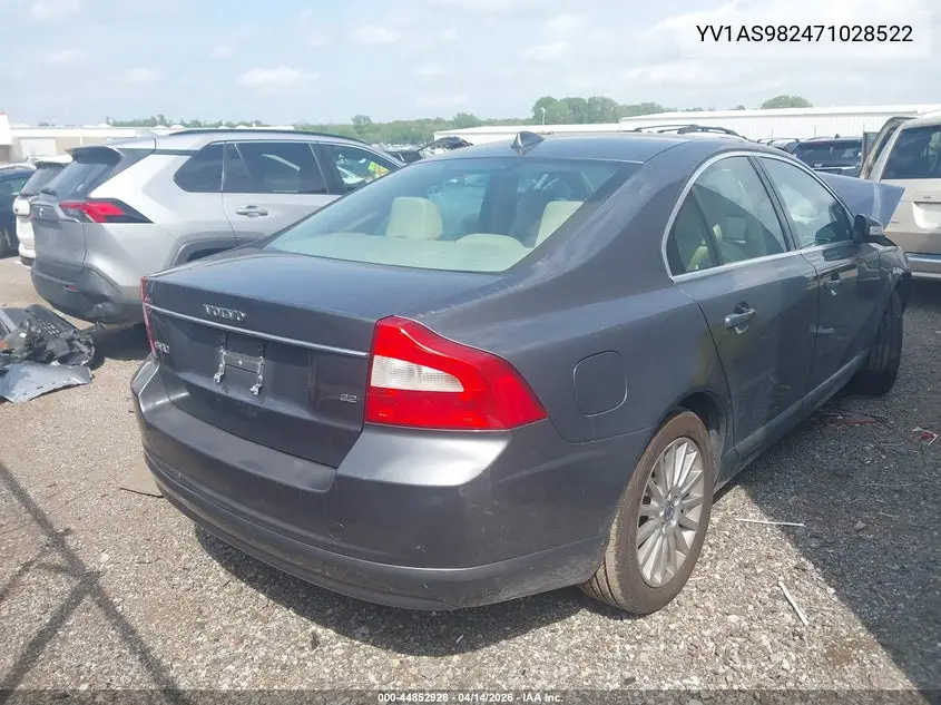 2007 Volvo S80 3.2 VIN: YV1AS982471028522 Lot: 44852928