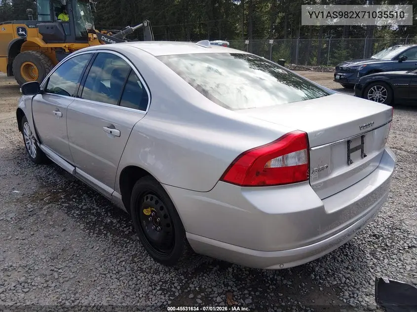 2007 Volvo S80 3.2 VIN: YV1AS982X71035510 Lot: 45531634