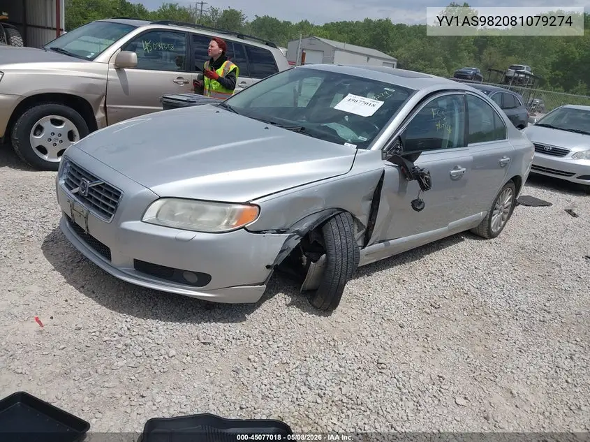 2008 Volvo S80 3.2 VIN: YV1AS982081079274 Lot: 45077018