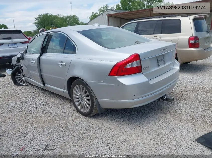 2008 Volvo S80 3.2 VIN: YV1AS982081079274 Lot: 45077018