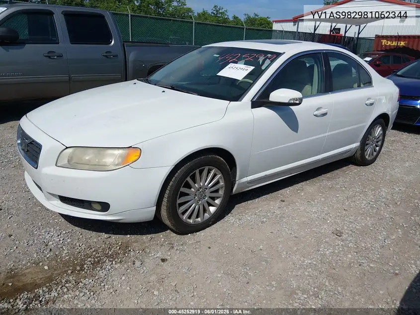 2008 Volvo S80 3.2 VIN: YV1AS982981062344 Lot: 45252919