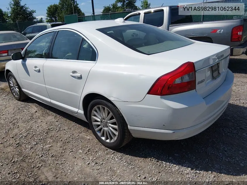 2008 Volvo S80 3.2 VIN: YV1AS982981062344 Lot: 45252919