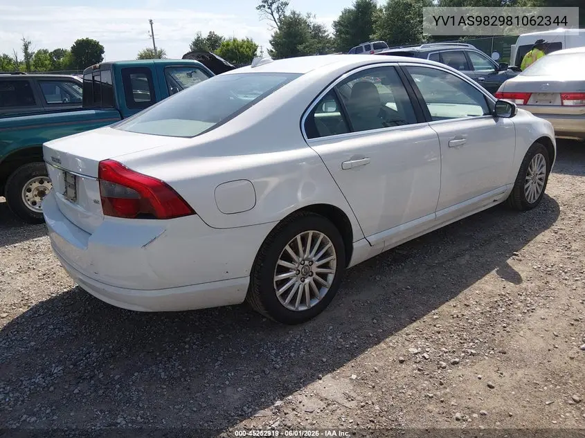 2008 Volvo S80 3.2 VIN: YV1AS982981062344 Lot: 45252919