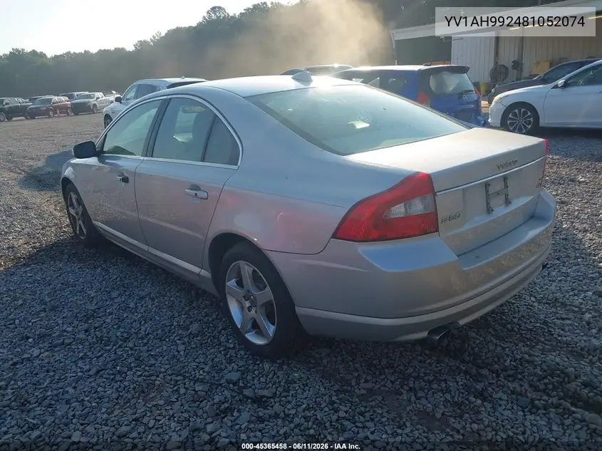 2008 Volvo S80 T6 VIN: YV1AH992481052074 Lot: 45365458