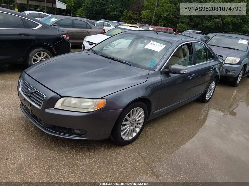 2008 Volvo S80 3.2L VIN: YV1AS982081074799 Lot: 45437034