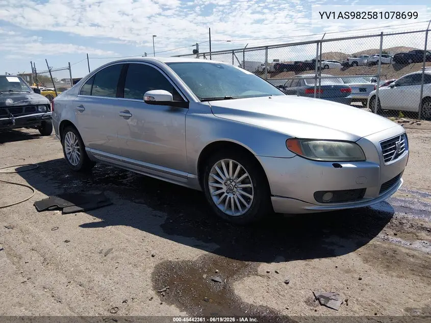 2008 Volvo S80 3.2L VIN: YV1AS982581078699 Lot: 45442361
