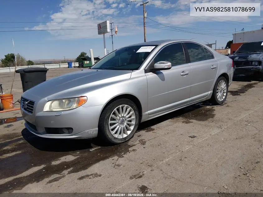 2008 Volvo S80 3.2L VIN: YV1AS982581078699 Lot: 45442361