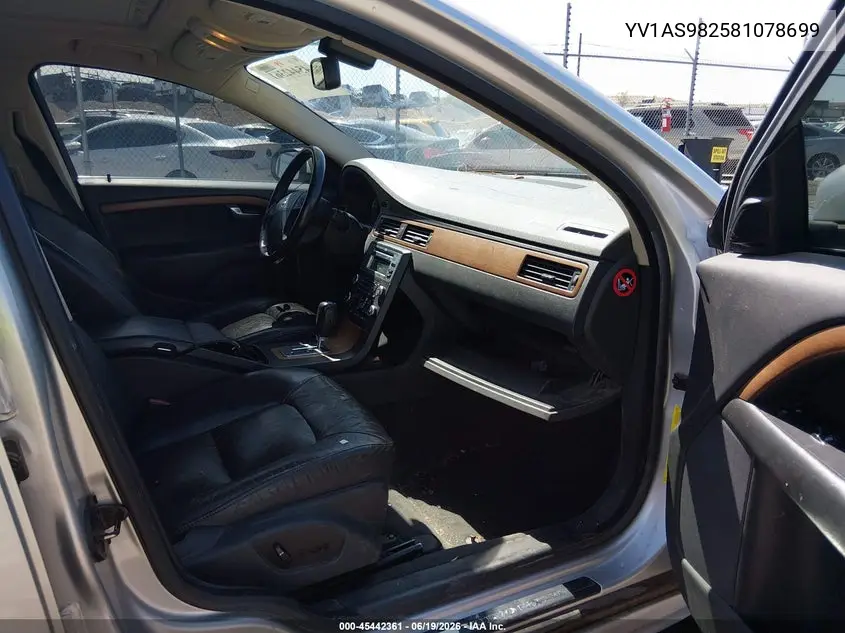 2008 Volvo S80 3.2L VIN: YV1AS982581078699 Lot: 45442361
