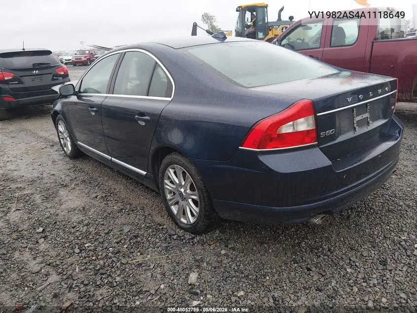 2010 Volvo S80 3.2 VIN: YV1982AS4A1118649 Lot: 45052795