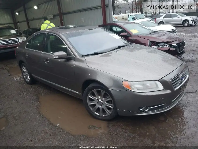 2011 Volvo S80 3.2 VIN: YV1940AS1B1138116 Lot: 44437332