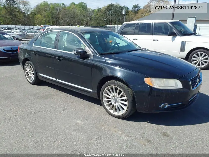 2011 Volvo S80 T6 VIN: YV1902AH8B1142871 Lot: 44700086