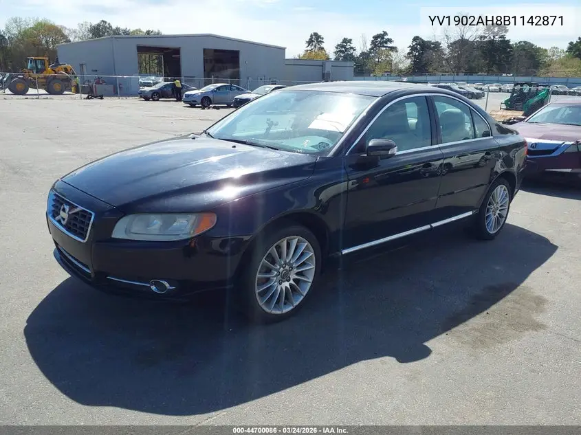 2011 Volvo S80 T6 VIN: YV1902AH8B1142871 Lot: 44700086
