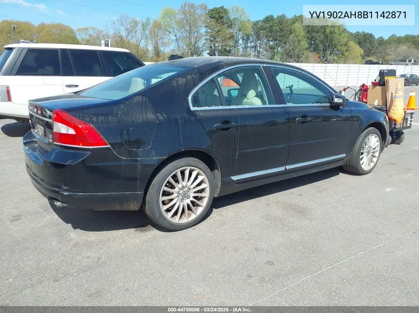 2011 Volvo S80 T6 VIN: YV1902AH8B1142871 Lot: 44700086