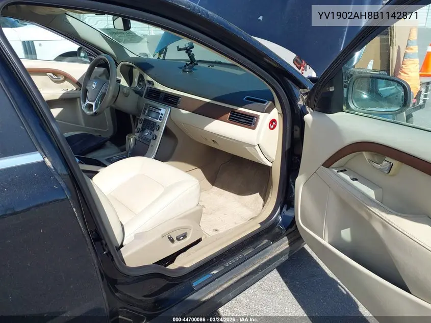 2011 Volvo S80 T6 VIN: YV1902AH8B1142871 Lot: 44700086
