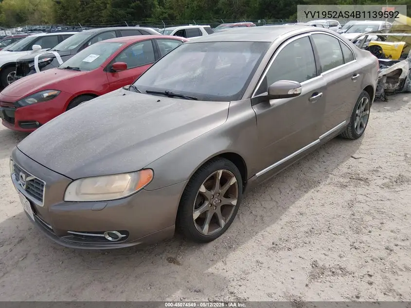 2011 Volvo S80 3.2 VIN: YV1952AS4B1139592 Lot: 45074549