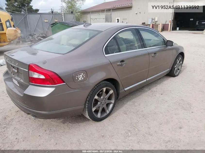 2011 Volvo S80 3.2 VIN: YV1952AS4B1139592 Lot: 45074549