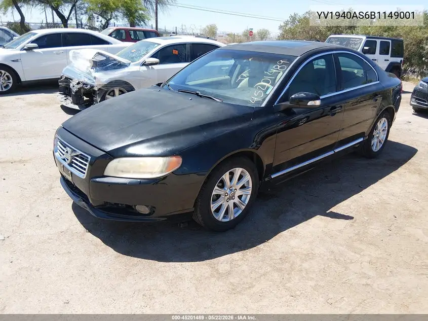 2011 Volvo S80 3.2 VIN: YV1940AS6B1149001 Lot: 45201489