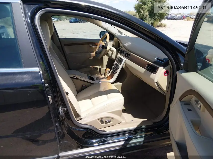 2011 Volvo S80 3.2 VIN: YV1940AS6B1149001 Lot: 45201489