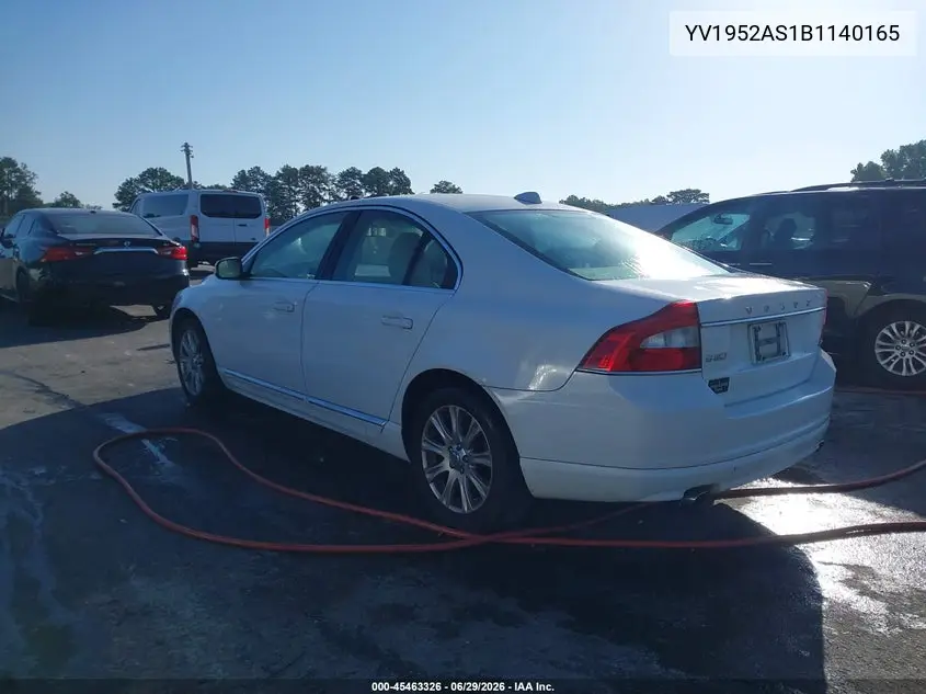 2011 Volvo S80 3.2L VIN: YV1952AS1B1140165 Lot: 45463326