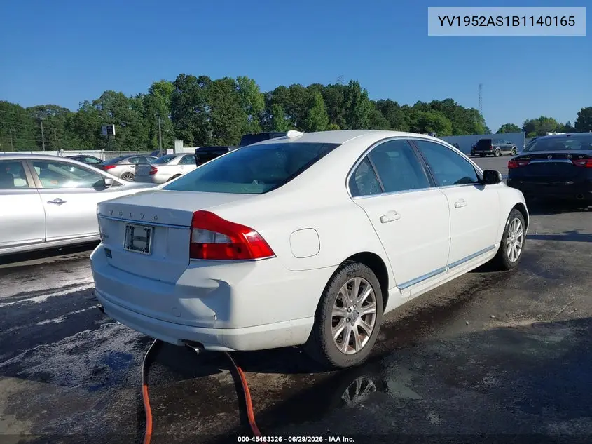 2011 Volvo S80 3.2L VIN: YV1952AS1B1140165 Lot: 45463326