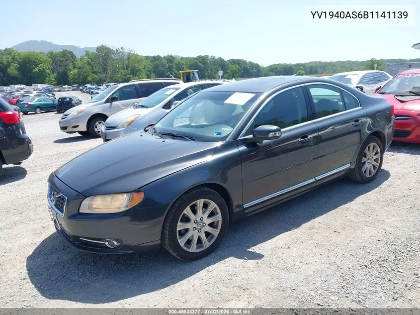 2011 Volvo S80 3.2 VIN: YV1940AS6B1141139 Lot: 45533377