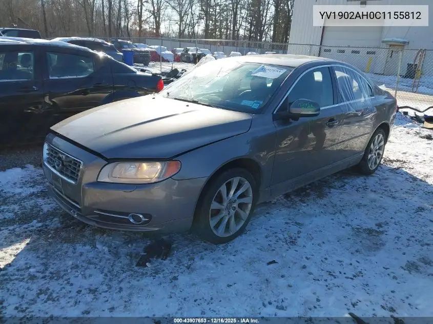 2012 Volvo S80 T6/T6 Platinum/T6 Premier Plus VIN: YV1902AH0C1155812 Lot: 43907653