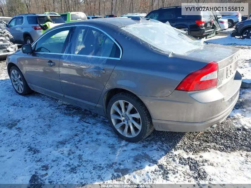 2012 Volvo S80 T6/T6 Platinum/T6 Premier Plus VIN: YV1902AH0C1155812 Lot: 43907653