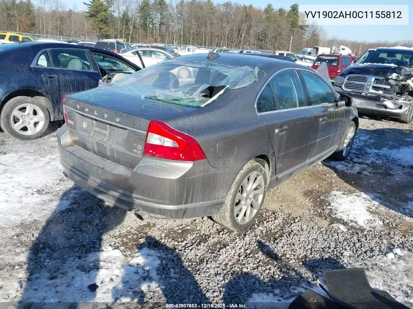 2012 Volvo S80 T6/T6 Platinum/T6 Premier Plus VIN: YV1902AH0C1155812 Lot: 43907653