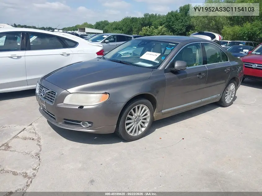 2012 Volvo S80 3.2/3.2 Platinum/3.2 Premier Plus VIN: YV1952AS3C1154103 Lot: 45189428