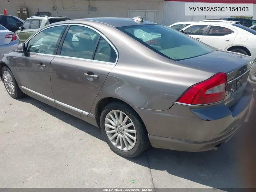 2012 Volvo S80 3.2/3.2 Platinum/3.2 Premier Plus VIN: YV1952AS3C1154103 Lot: 45189428