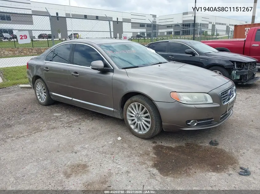2012 Volvo S80 3.2/3.2 Platinum/3.2 Premier Plus VIN: YV1940AS8C1151267 Lot: 45203758