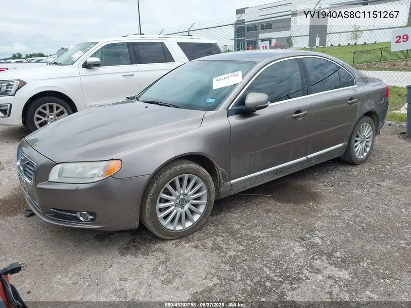 2012 Volvo S80 3.2/3.2 Platinum/3.2 Premier Plus VIN: YV1940AS8C1151267 Lot: 45203758