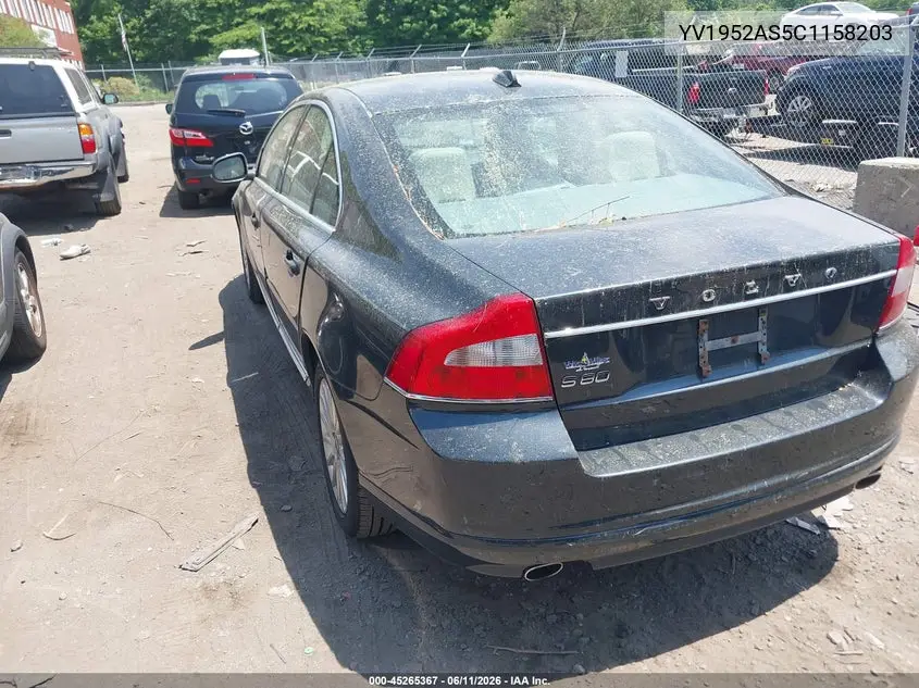 2012 Volvo S80 3.2/3.2 Platinum/3.2 Premier Plus VIN: YV1952AS5C1158203 Lot: 45265367