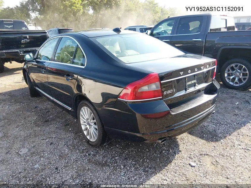 2012 Volvo S80 3.2L Premier Plus VIN: YV1952AS1C1152091 Lot: 45503939
